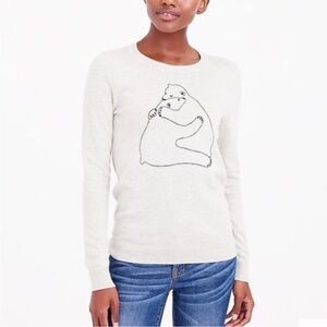 J. Crew Factory Embroidered Bear Hug Teddy Sweater